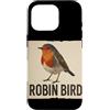 Robin Bird Outfit Custodia per iPhone 16 Pro Grafica carina con pettirosso