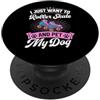 Retro Vintage Roller Skating Birthday Pa Voglio solo pattinare e accarezzare il mio cane PopSockets PopGrip Adesivo