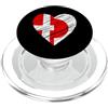 Japanese Flag Danish Flag Grunge Heart Giappone Danimarca Cuore Bandiera Giapponese Bandiera Danese Grunge Cuore PopSockets PopGrip per MagSafe