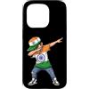 Bharat Vibes Custodia per iPhone 15 Pro Bandiera indiana Dab Boy Ashoka Chakra Pride