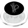 Funny Skeleton Skull Humor Joke Design S Scheletro mano segno lingua I'm Okey Halloween Design PopSockets PopGrip per MagSafe