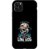 Electric Electrician Dog Lover Custodia per iPhone 11 Pro Max Linea certificata Dog Danger Lineman Life