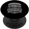Parkinson's Disease Awareness Support Wa Il mio Dio è più forte del cristiano della consapevolezza del Parkinson PopSockets PopGrip Adesivo