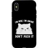 Funny Cat Lady Humor For Cat Lovers Custodia per iPhone X/XS Funny Cat I'm Here I'm Awake Sarcastic Cat Slogan Graphic