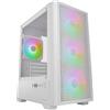 Mars Gaming MC-VECTOR, Case PC Gaming Micro-ATX e Mini-ITX, 4x Ventole ARGB FDB 120mm, Vetro Temperato, Frontale Mesh, Doppia Camera, Supporto Raffreddamento Liquido 120mm, USB-C, Bianco