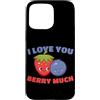 Fragole Frutta Fragole Abbigliamento Custodia per iPhone 15 Pro Max I Love You Berry Much Lampone Frutti di bosco dolci Bambini