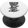 Pesca subacquea Spearo Apnea Diver Spear Breathe Dive Hunt per cacciatore subacqueo di pesca PopSockets PopGrip Adesivo