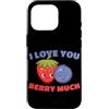 Fragole Frutta Fragole Abbigliamento Custodia per iPhone 16 Pro I Love You Berry Much Lampone Frutti di bosco dolci Bambini