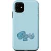 Sweet Zodiac & Coquette Aesthetic Appare Custodia per iPhone 11 Gemini Oroscopo Teal Blue Glassa Estetica Grafica Zodiaco
