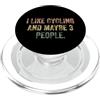 Funny Sarcastic Slogan Tees for Adults M Mi piace andare in bicicletta e forse 3 persone #25D1AF PopSockets PopGrip per MagSafe