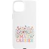 Postal Bloom Creations Custodia per iPhone 15 Plus Apprezzamento dei lavoratori postali floreali del corriere della posta