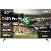 CHiQ 50QA10 50 Pollici(126cm) 4K UHD QLED Smart TV HDR10, VRR e ALLM, Design Metallico Ultra Sottile Senza Cornice, Dolby Audio,HEVC Main 10, Triplo Tuner (DVB-C/T/T2/S/S2), Nuovo Modello