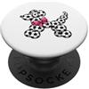 Whimsical Sporty Pups Simpatico pallone da calcio a forma di cane con fiocco rosa PopSockets PopGrip Adesivo