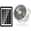 Vidonergy Ventilatore portatile a energia solare: 5 velocità ricaricabile e montaggio a parete, ventilatore solare, ventilatore solare serra pannello solare ventola di raffreddamento (bianco)