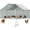 VEVOR Grande Pollaio in Metallo 3 x 3 x 2 m per Animali, Recinto con Copertura Impermeabile e Struttura Metallica, con Tetto a Punta, per Pollame Volatili Conigli Uso Esterno in Giardino e Fattoria