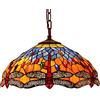 Bieye L30709 - Lampada a sospensione a soffitto in vetro colorato con paralume largo 40,5 cm, colore: Arancione blu