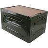 Naroote Box da Campeggio, 50L Contenitore da Campeggio Pieghevole Impilabile a 5 Porte di Grande capacità con Ruote per Auto (OD Verde)