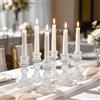 Filltown Portacandele in vetro trasparente, portacandele trasparenti per candelabri, 10 cm, portacandele in cristallo alto 10 cm, decorazione da tavolo per matrimoni, feste, cene, 6 pezzi