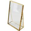 KIMISS Cornice per Foto in Vetro Trasparente 20Cm X 20 Cm - Oro, Ottone Dorato, Stile Retrò