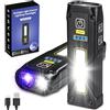 DARKBEAM Torcia UV 365 nm, luce nera, torcia LED EDC ad alta luminosità lampada a legni USB C ricaricabile, mini tasca magnetica COB luce rossa - alimentazione di emergenza - urina di animali