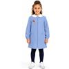 Siggi Grembiule scuola elementare celeste bambina con zip Siggi Made in Italy ricamo Uccellino Arcobaleno 4373, CELESTE