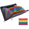 GooDengFull Cartellina portadocumenti formato A5, con chiusura lampo, scomparto, portadocumenti, formato A5, con scomparti per banconote, assegni, fatture, coupon (29 x