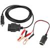 Akozon cavo alimentazione booster a presa obd + Connettore OBD2 Memory Saver, OBD II Veicolo ECU Emergenza 12V Cavo di Alimentazione Memory Saver con Due Clip a Coccodrillo