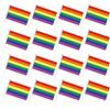 GWEOR 16 Bandiere LGBT Pride Arcobaleno da Saluto, Dimensione 21x14cm, Bandierine Colorate per Eventi Pride, Festivita Celebrazioni, Set Completo