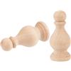 BENECREAT 2 pz. Terminali in Legno di Faggio Grezzo, Terminali per Aste per Tende da 4x9cm,Finiture Decorative Artigianali per Il Montante del Letto, Puntale per Asta della Bandiera,Sedia A Dondolo