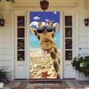 YJSZY Copertura per Porta,Viola Blu Cielo Stellato Galassia Universo Door Cover,90 X 210 Cm,con Elastico,Coperture per Porte Decorative D'Ingresso,Giardino,Cortile,Decorazioni per Feste (Giraffa)