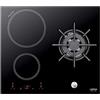 Lofra Piano Cottura Misto HIN612 60cm Vetro Nero 3 Fuochi