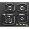 Lofra Piano Cottura a Gas HRNM6GO Nero matt Nero 60cm 4 Fuochi