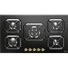Lofra Piano Cottura a Gas HRNM9AO Nero matt 90cm 5 Fuochi