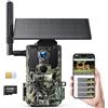 WOLFANG Fototrappola, 4G LTE Fototrappola Solare 2.5K con Scheda SIM Preinstallato e SD, Fotocamera con Allarme, Visione Notturna, Angolo 120° 82ft, Tempo di Scatto 0,2s, IP66 Impermeabile