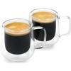 La Cafetière Set di bicchieri da caffè espresso a doppia parete Siena 2pc, tazze da caffè isolate da 100 ml con manico per espresso da barista, impilabili e leggere