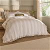 furn. Wylder Birdie Stripe Set Copripiumino - Reversible Con Volant Cotone Ricco A Righe Biancheria Da Letto (Avena/Latte - 137x200cm)