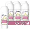 Dove Advanced Care - Deodorante roll-On Summer Care Limited Edition profumo di aloe vera e acqua di rose con tecnologia Skin Hydration 6 x 50 ml