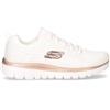 SKECHERS Graceful Get Connected Sneaker In Tessuto Bianco Oro Rosa - Donna - Bianco Oro Rosa