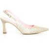 DU SIMON Décolleté A Punta Slingback Platino Glitter - Donna - Platino Glitter