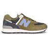 NEW BALANCE 574 Sneaker In Pelle E Tessuto Oliva - Uomo - Oliva