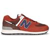 NEW BALANCE 574 Sneaker In Pelle E Tessuto Borgogna - Uomo - Borgogna