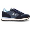 SUN68 Ally Solid Sneaker In Pelle E Tessuto Navy Blu - Uomo - Navy Blu