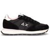 SUN68 Ally Solid Sneaker In Pelle E Tessuto Nero - Donna - Nero