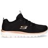 SKECHERS Graceful Get Connected Sneaker In Tessuto Nero Oro - Donna - Nero Oro