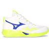 MIZUNO Wave Momentum Pro Mid Scarpa Da Pallavolo In Tessuto Ed Ecopelle Bianco Giallo Fluo - Donna - Bianco Giallo Fluo