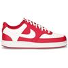 NIKE Court Vision Low Sneaker In Pelle Rosso Bianco - Uomo - Rosso Bianco