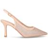 MARINA TORRES Slingback Con Tacco In Tessuto Ed Ecopelle Nude - Donna - Nude