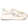 W6YZ Lucky Sneaker In Ecopelle E Tessuto Beige Bianco Platino - Donna - Beige Bianco Platino