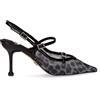 GOLD & GOLD Slingback In Tessuto Ed Ecopelle Con Tacco Nero - Donna - Nero