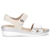 VALLEVERDE Sandalo In Ecopelle Con Zeppa Beige Argento - Donna - Beige Argento